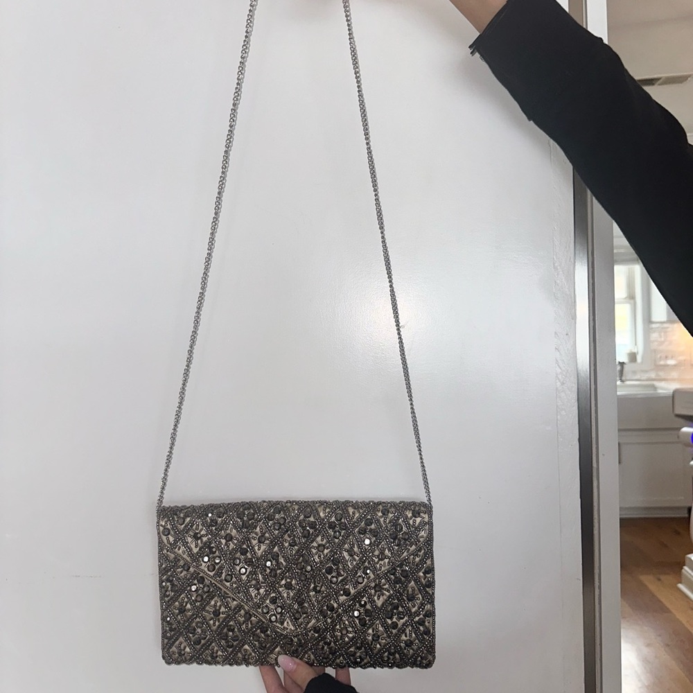 Elegant Black and Silver Women's Clutch